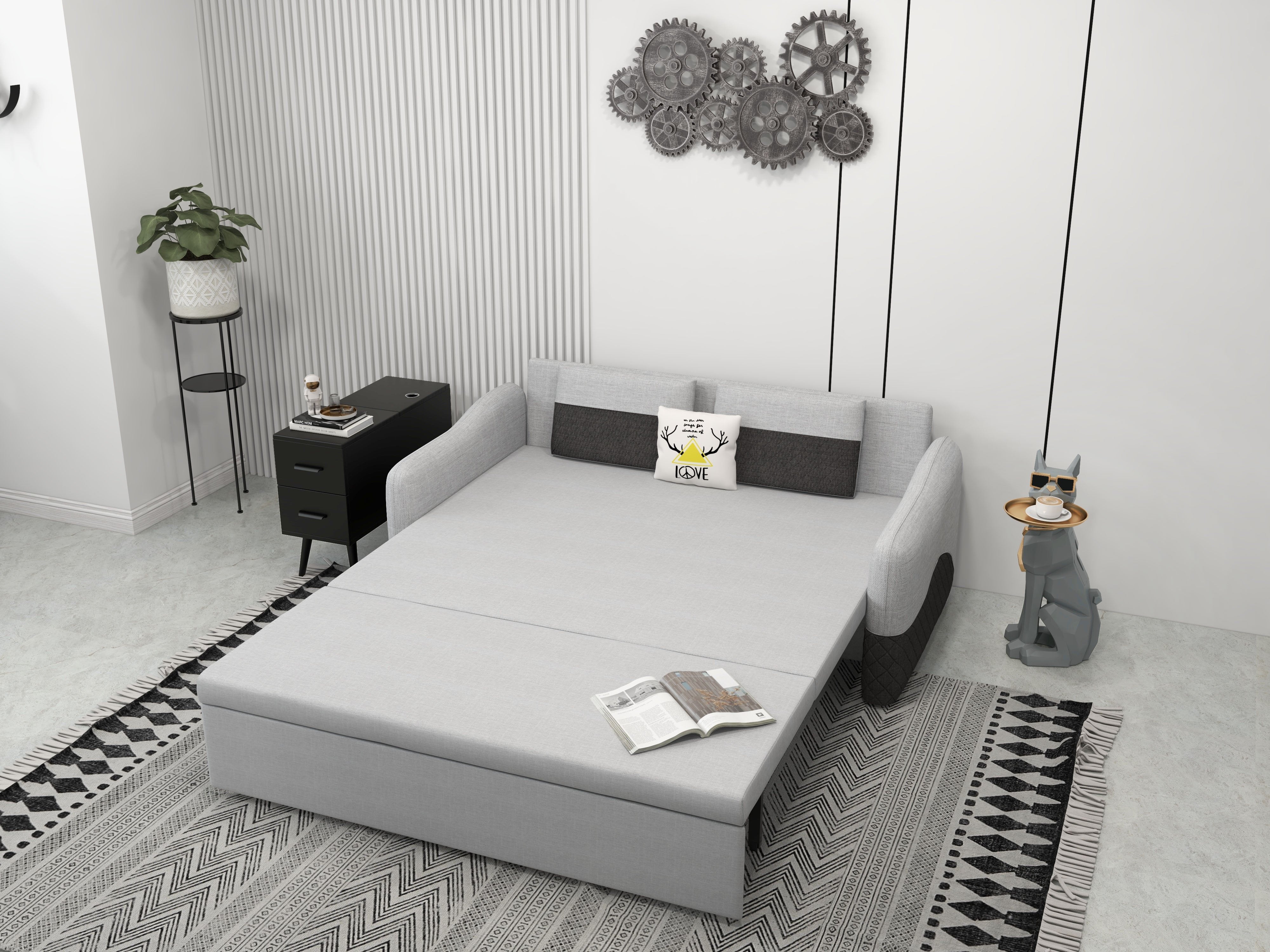 HMR - Distressed Wall Decor with Gear Design in Silver