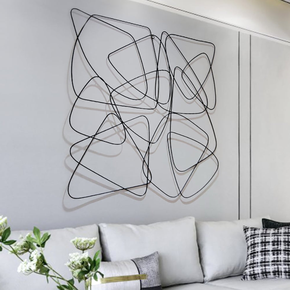 HMR - 3D Metal Wall Home Art in Black