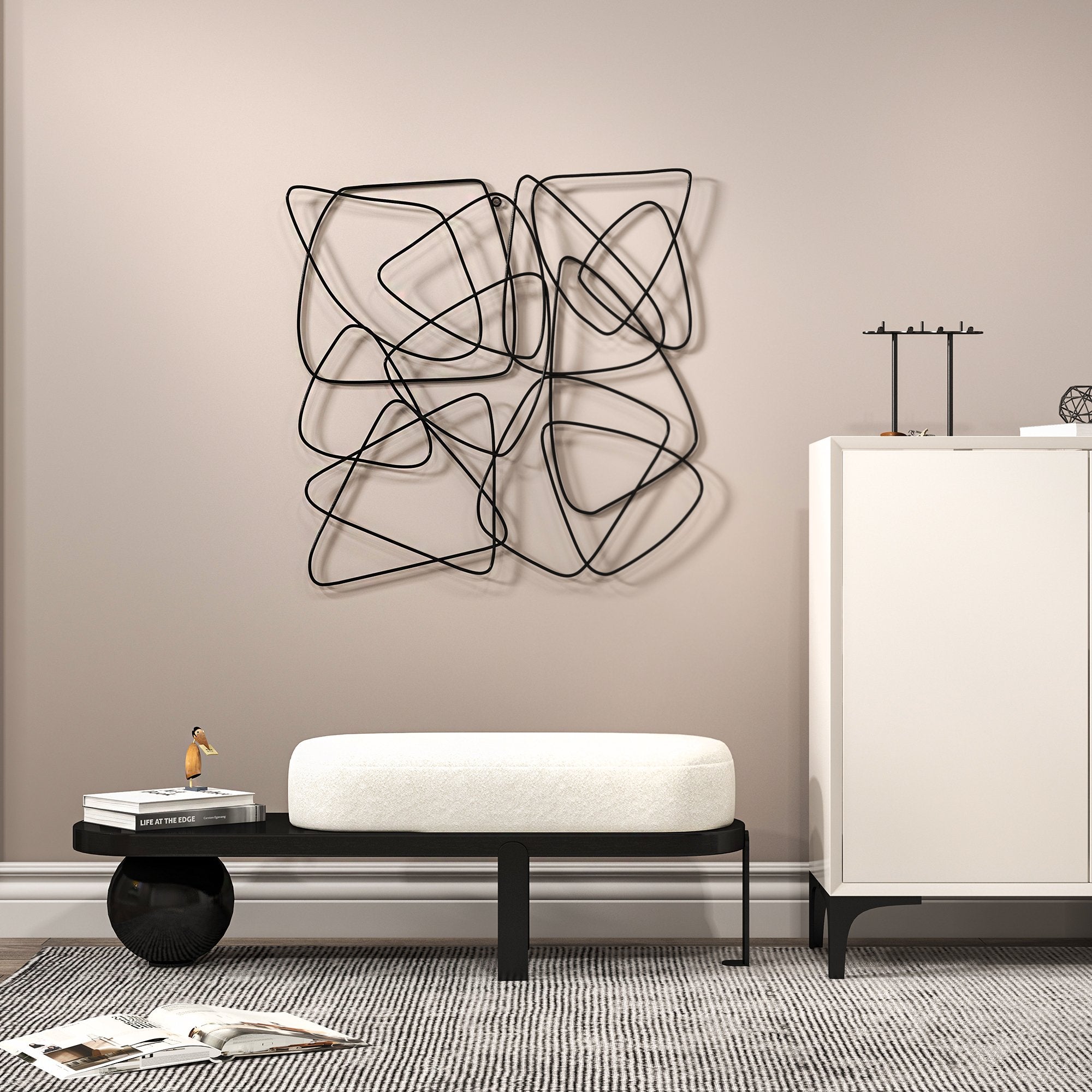HMR - 3D Metal Wall Home Art in Black
