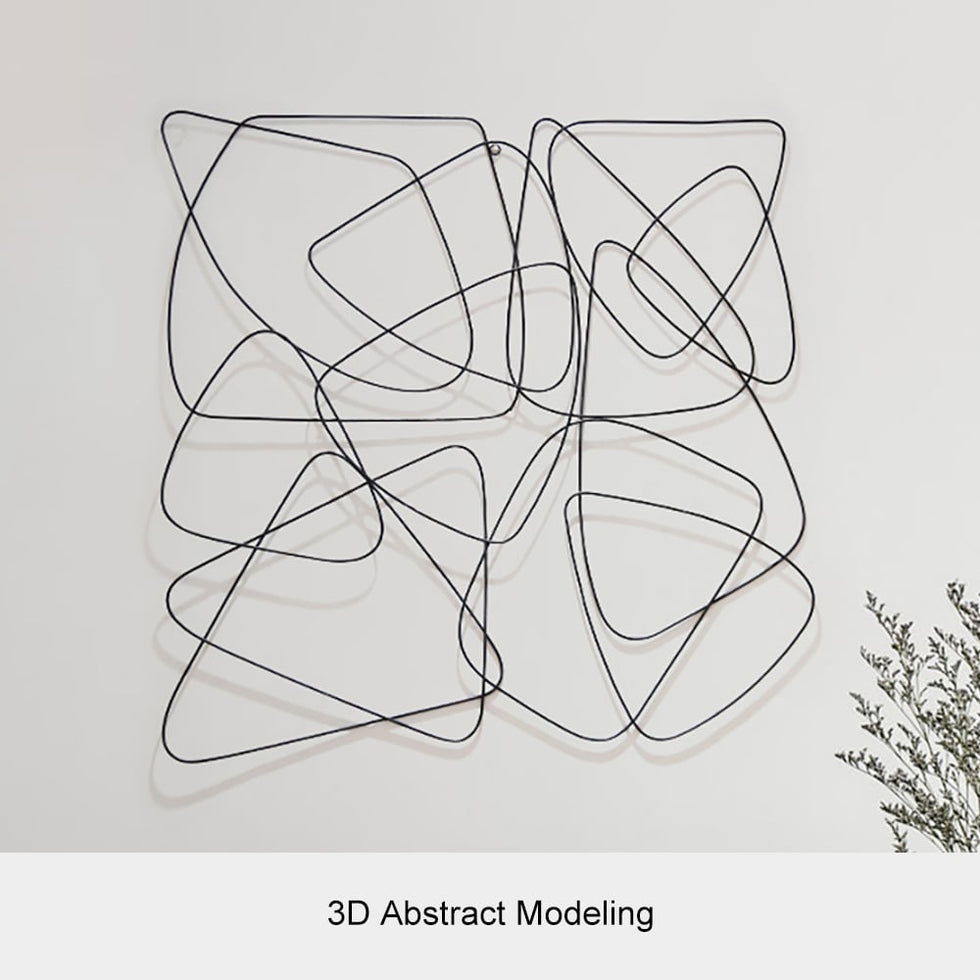 HMR - 3D Metal Wall Home Art in Black
