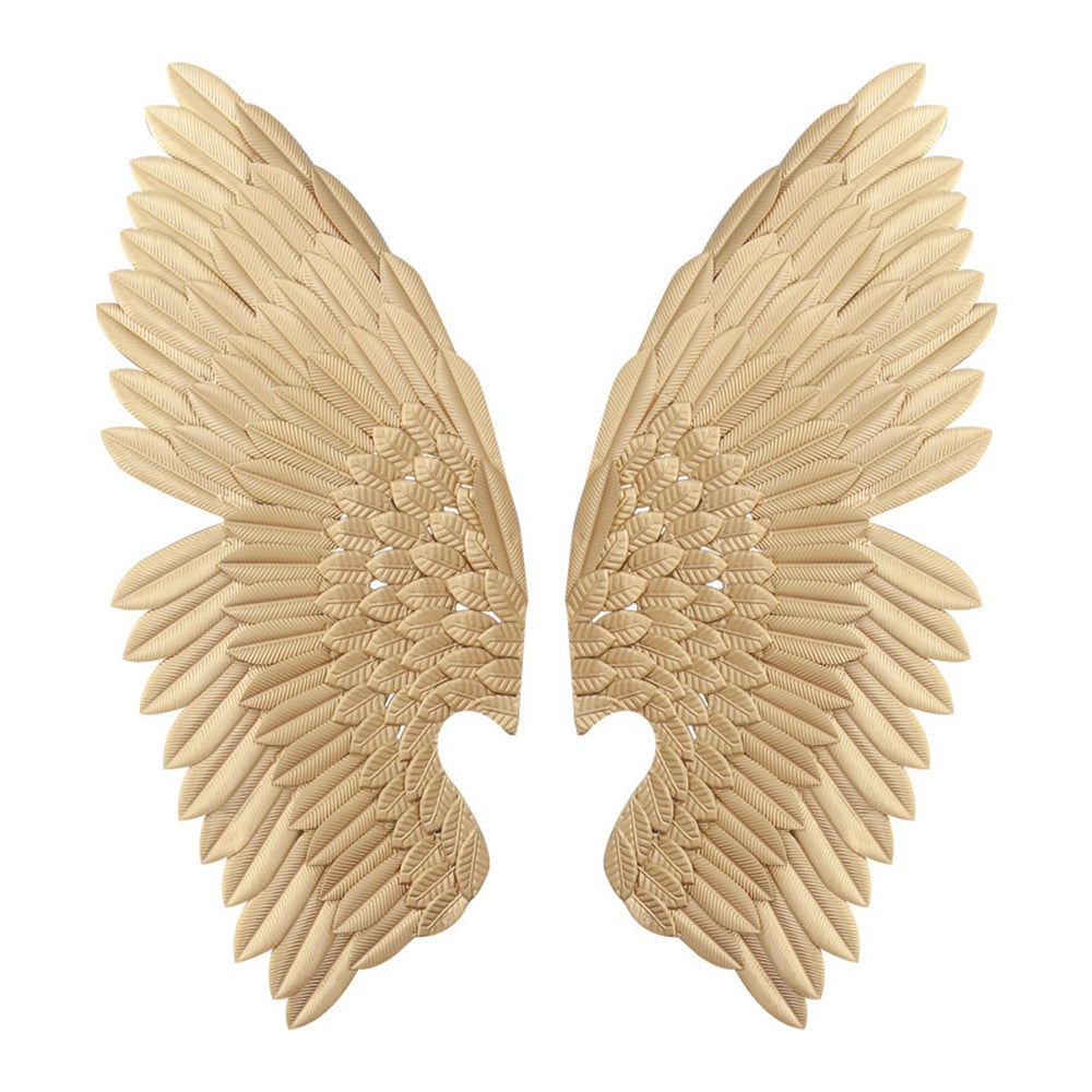 HMR - 2 Pieces Wing Wall Decor Home Art in Gold