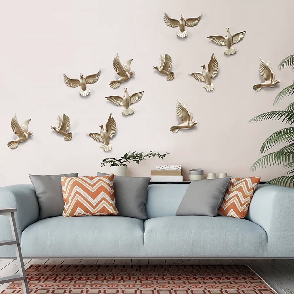 HMR - Flocking Birds Wall Decor (Set of 6)