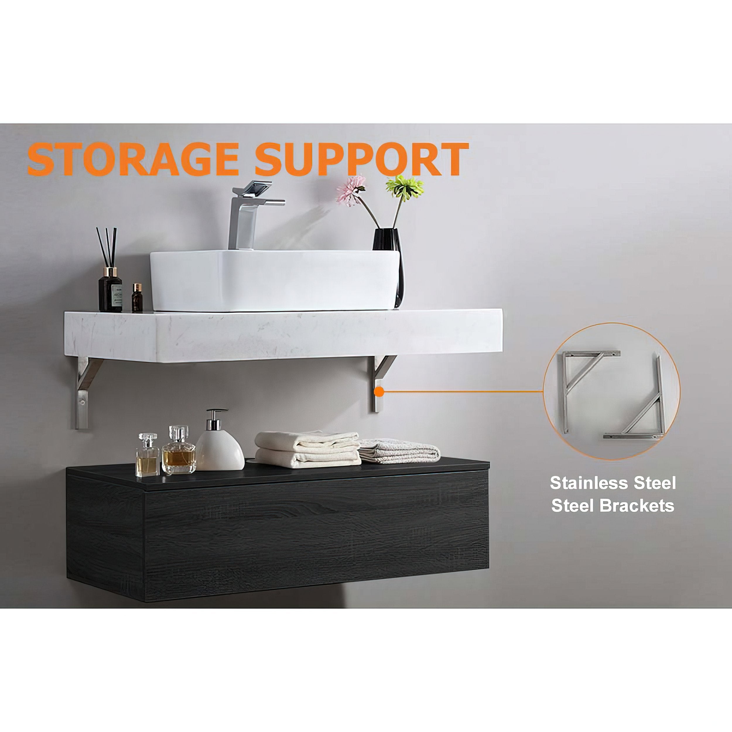 HMR - Modern 39" Bathroom Vanity Set with Sink