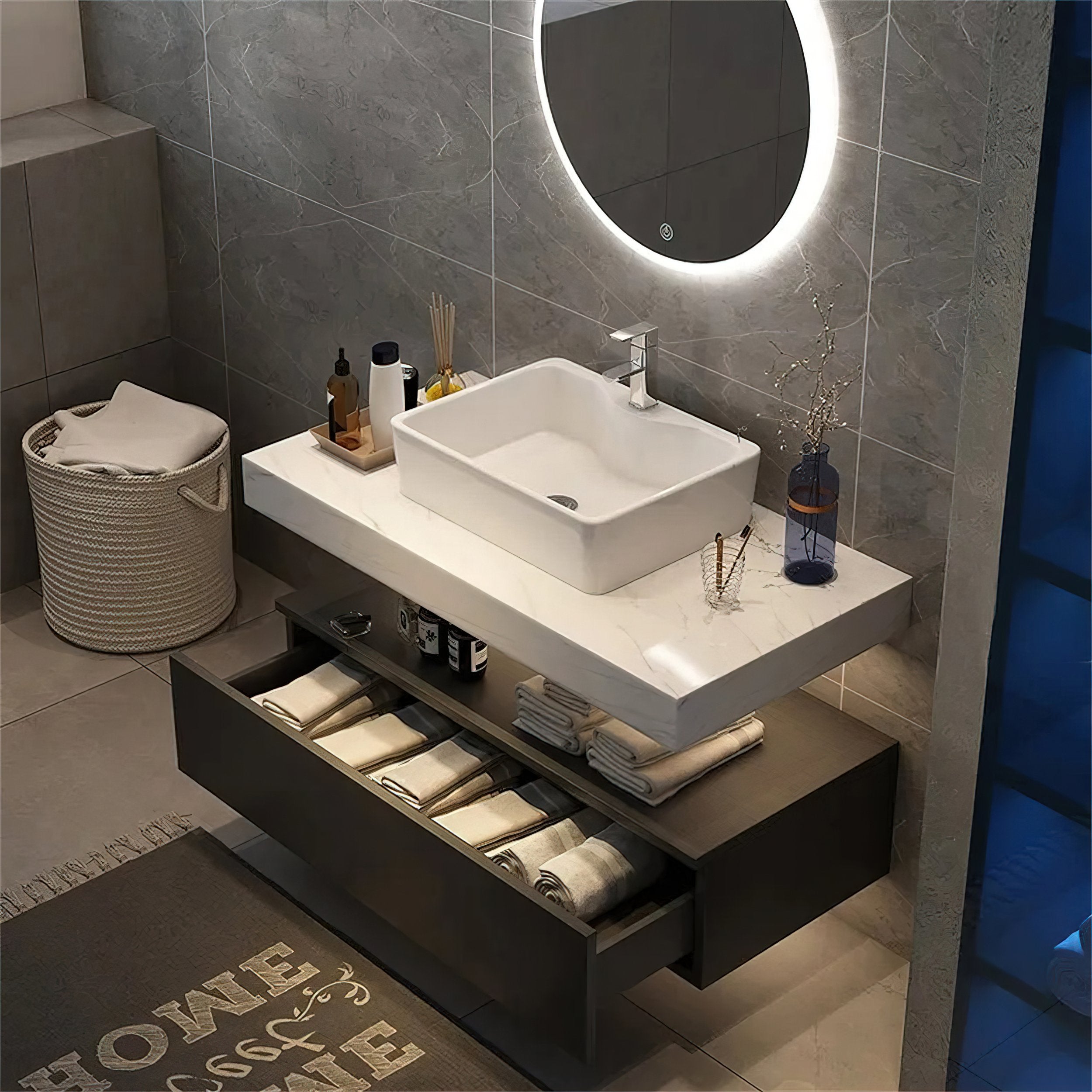 HMR - Modern 39" Bathroom Vanity Set with Sink