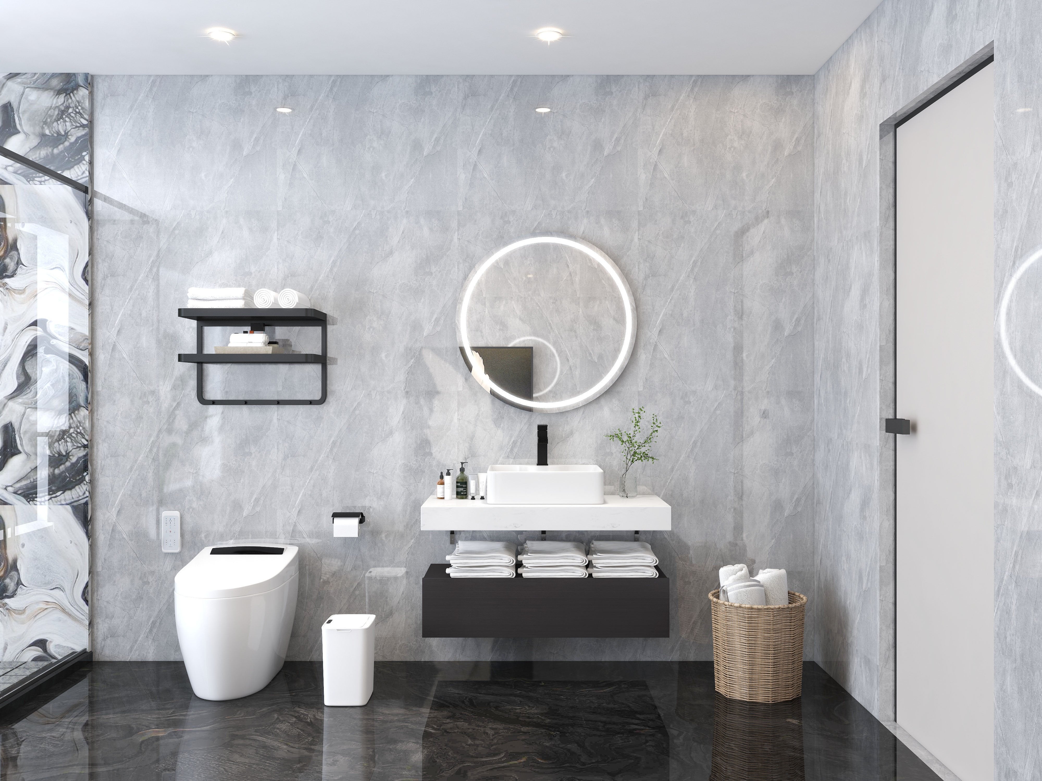 HMR - Modern 39" Bathroom Vanity Set with Sink