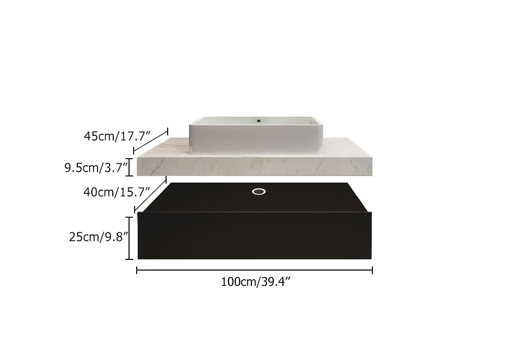 HMR - Modern 39" Bathroom Vanity Set with Sink