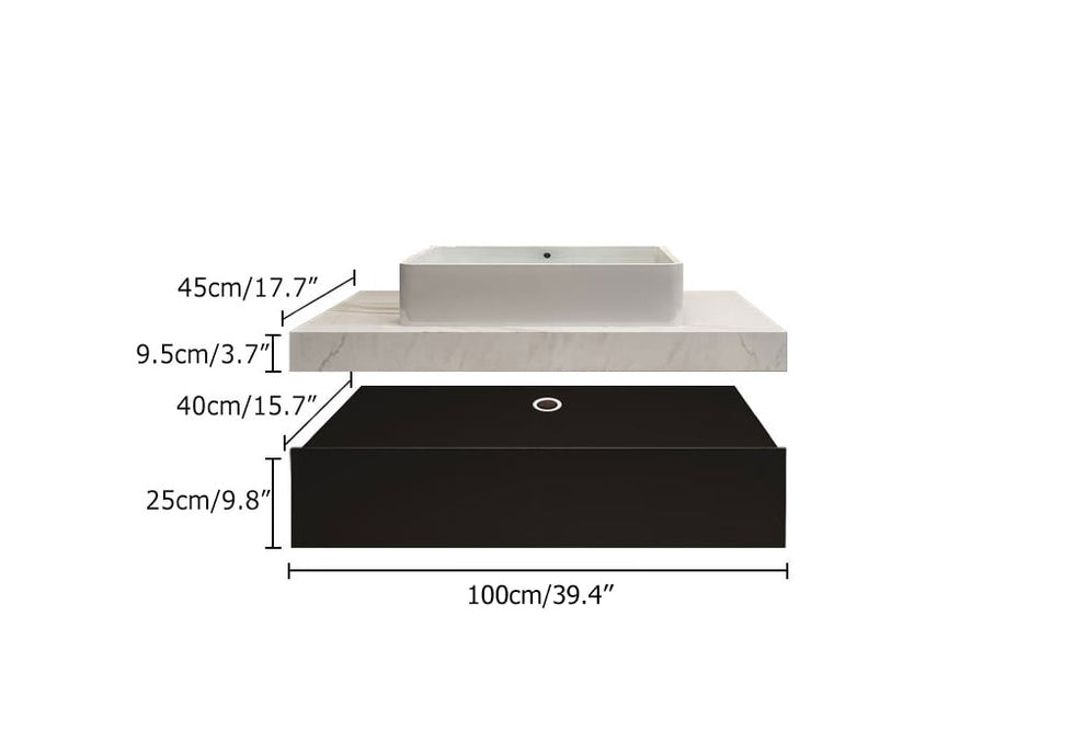 HMR - Modern 39" Bathroom Vanity Set with Sink