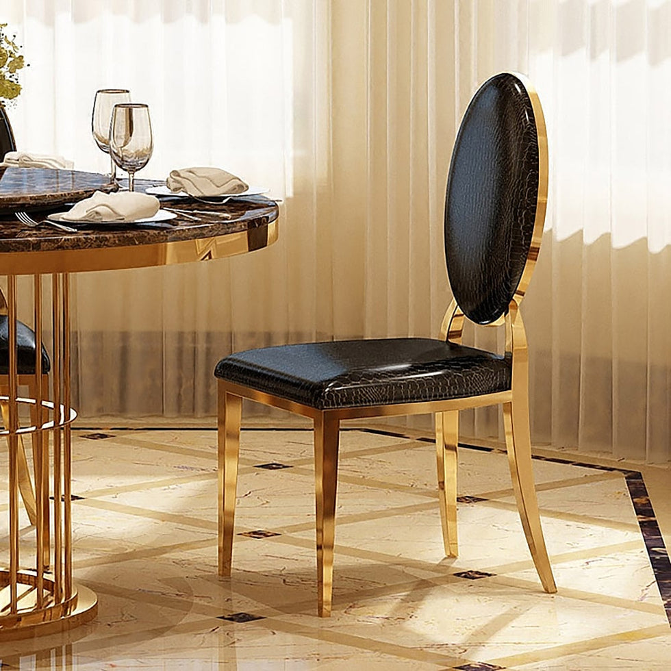 HMR - Luxury Modern Dining Chairs with PU Leather Upholstery (Set of 2)