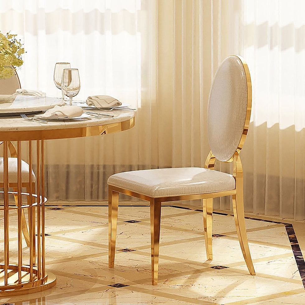 HMR - Luxury Modern Dining Chairs with PU Leather Upholstery (Set of 2)