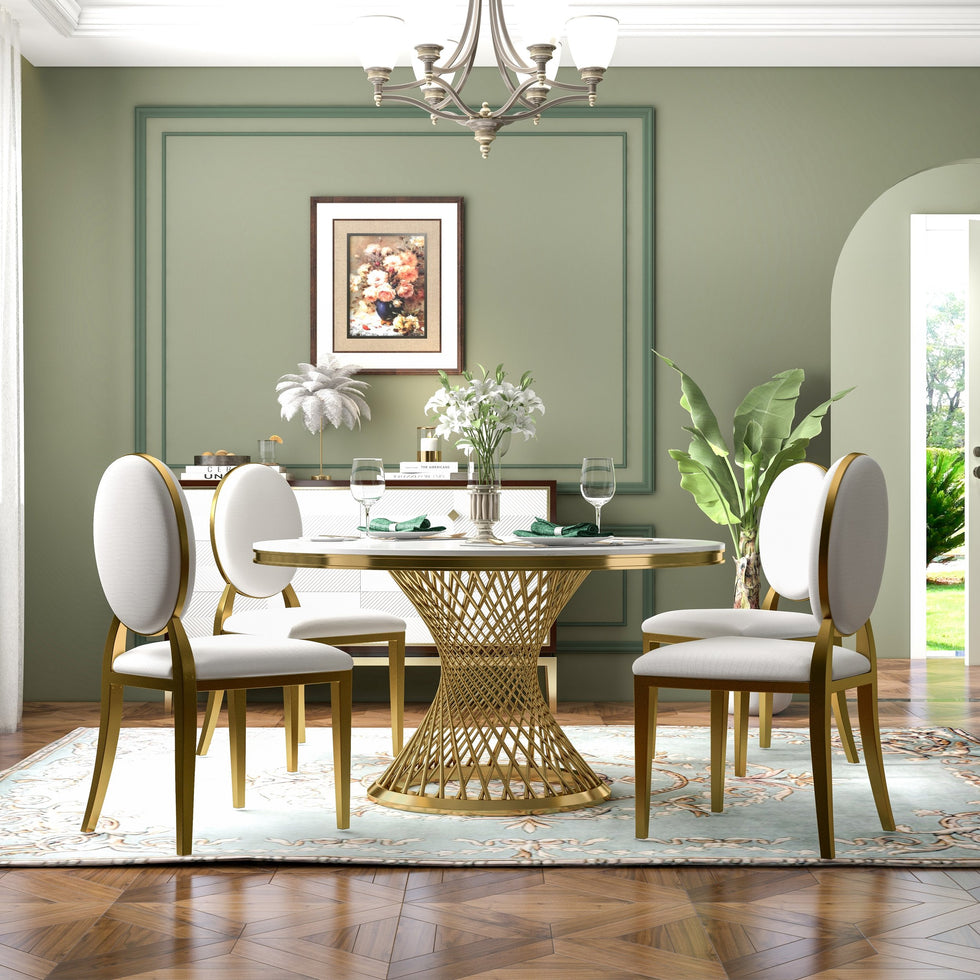 HMR - Luxury Modern Dining Chairs with PU Leather Upholstery (Set of 2)