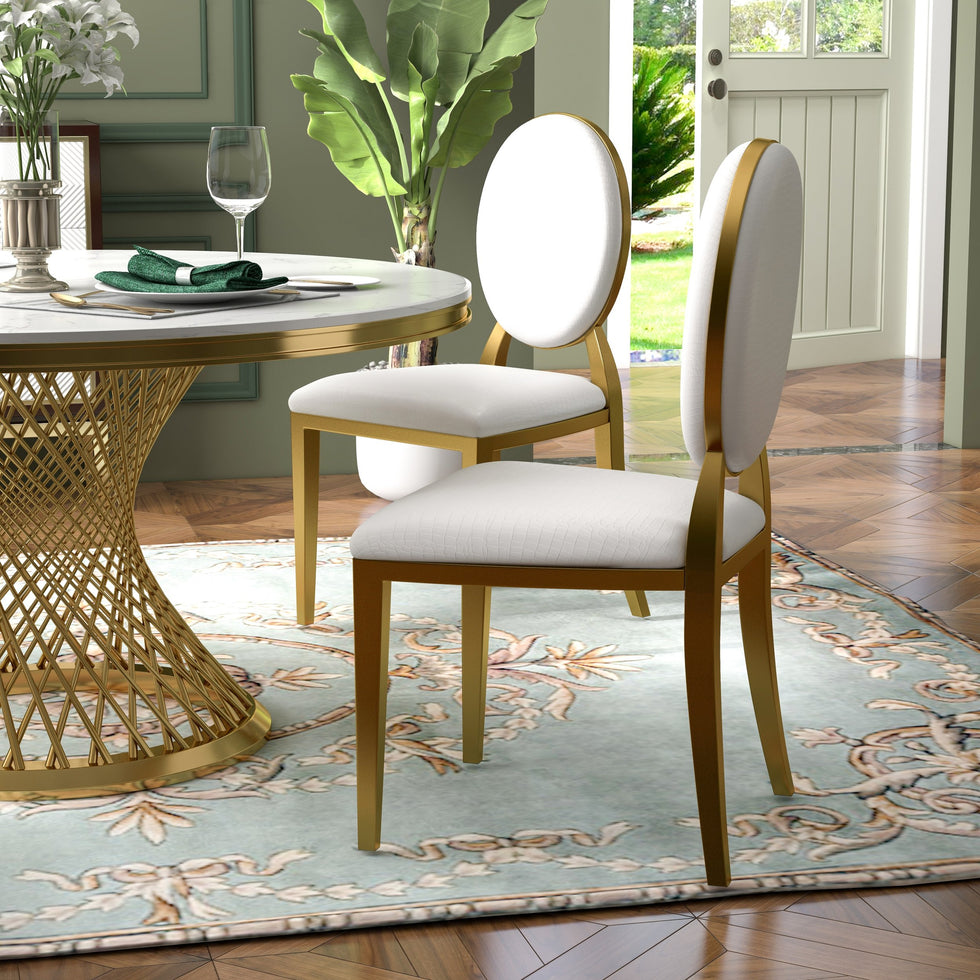 HMR - Luxury Modern Dining Chairs with PU Leather Upholstery (Set of 2)