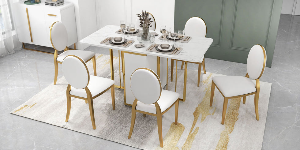 HMR - Luxury Modern Dining Chairs with PU Leather Upholstery (Set of 2)