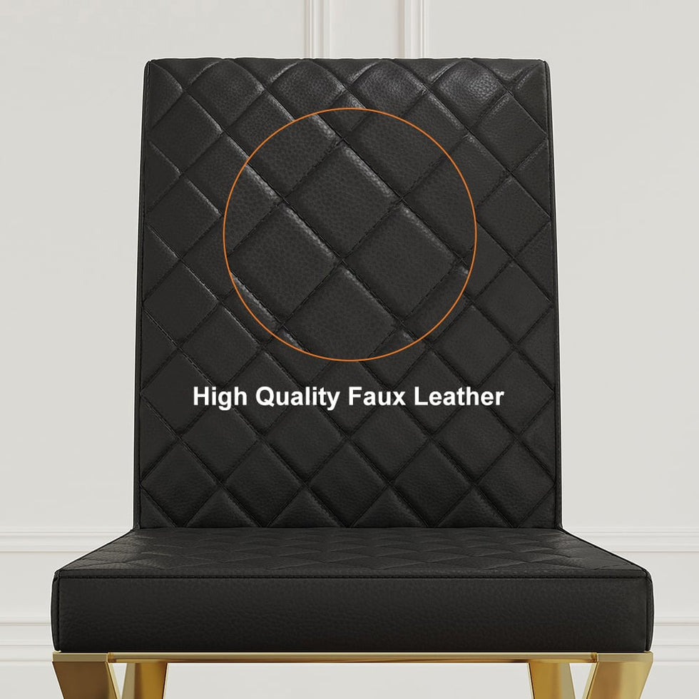 HMR - Dochic Series Modern Dining Chairs with PU Leather Upholstery (Set of 2)