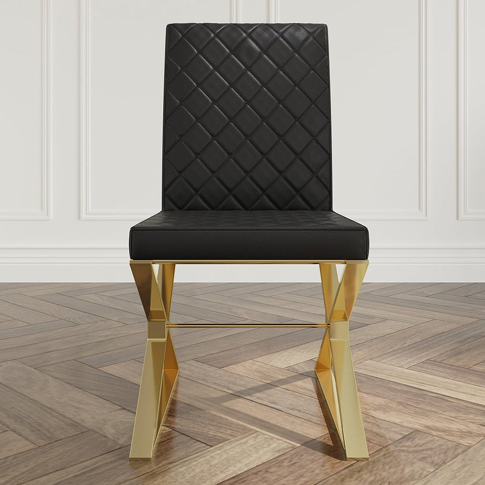 HMR - Dochic Series Modern Dining Chairs with PU Leather Upholstery (Set of 2)