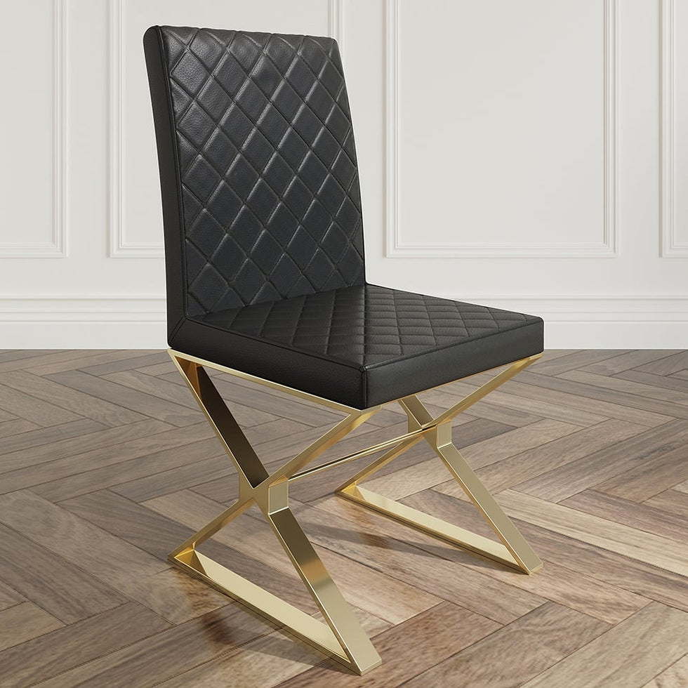 HMR - Dochic Series Modern Dining Chairs with PU Leather Upholstery (Set of 2)