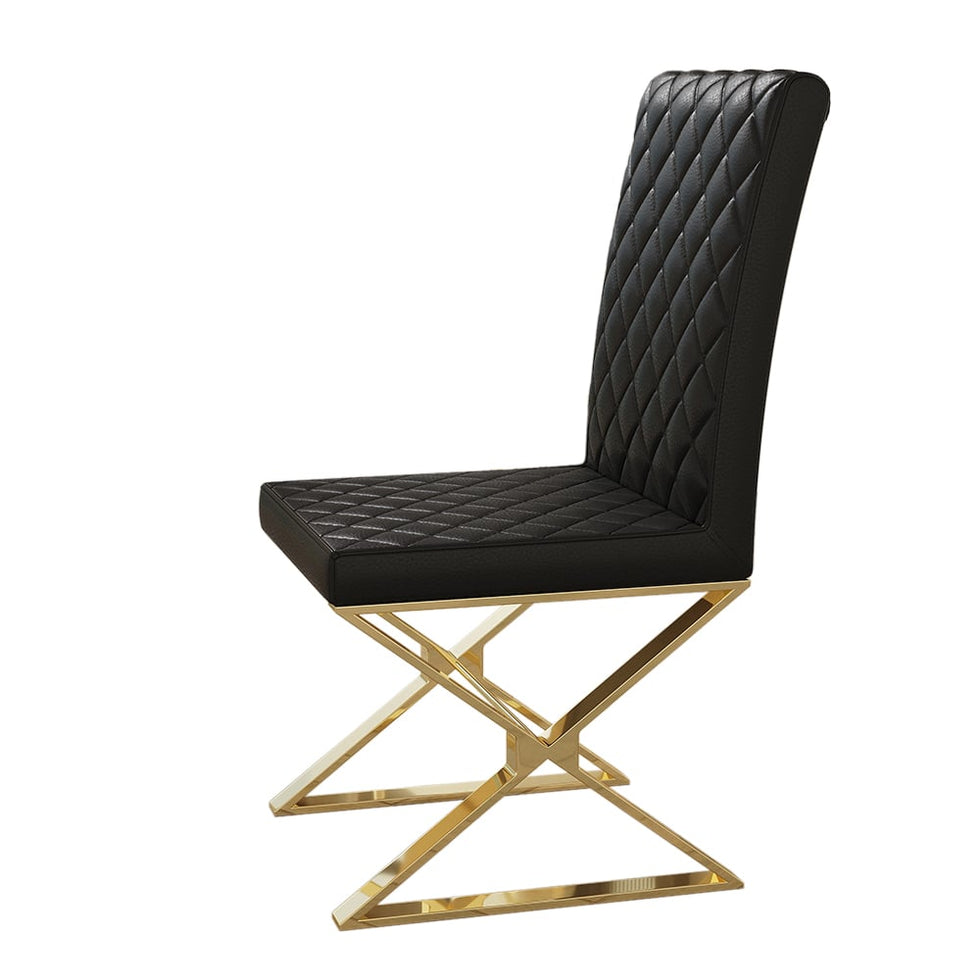 HMR - Dochic Series Modern Dining Chairs with PU Leather Upholstery (Set of 2)