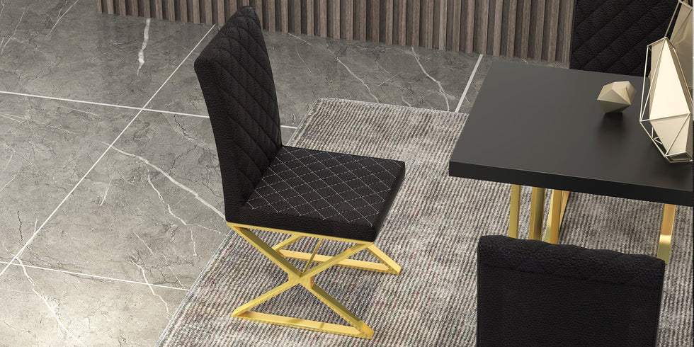HMR - Dochic Series Modern Dining Chairs with PU Leather Upholstery (Set of 2)