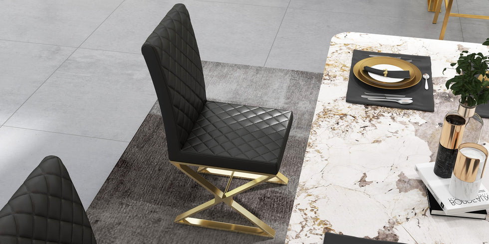 HMR - Dochic Series Modern Dining Chairs with PU Leather Upholstery (Set of 2)