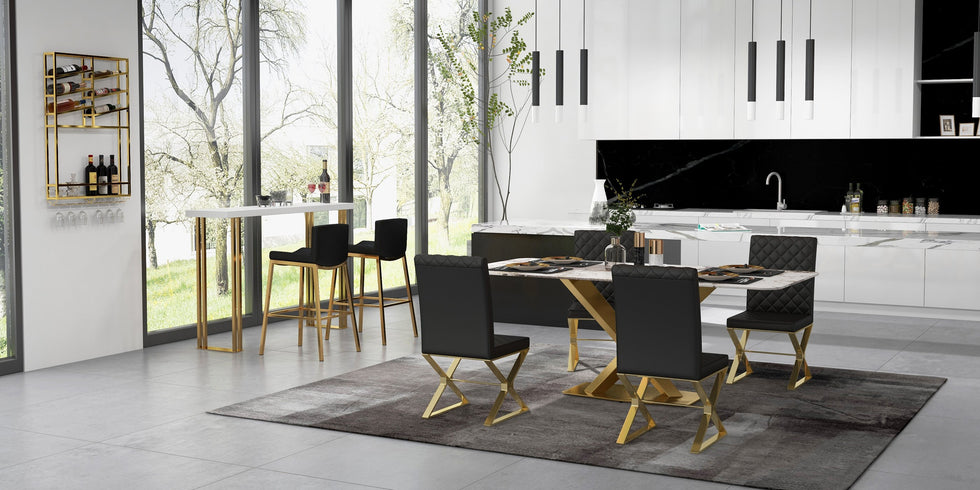 HMR - Dochic Series Modern Dining Chairs with PU Leather Upholstery (Set of 2)