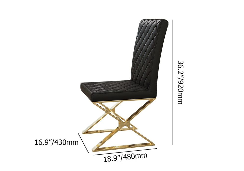 HMR - Dochic Series Modern Dining Chairs with PU Leather Upholstery (Set of 2)