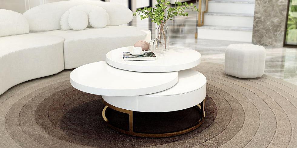 HMR - Curved Sectional Sofa with Ottoman & Pillows