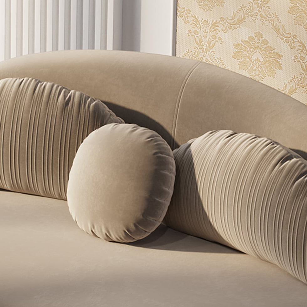 HMR - Curved Sectional Sofa with Ottoman & Pillows