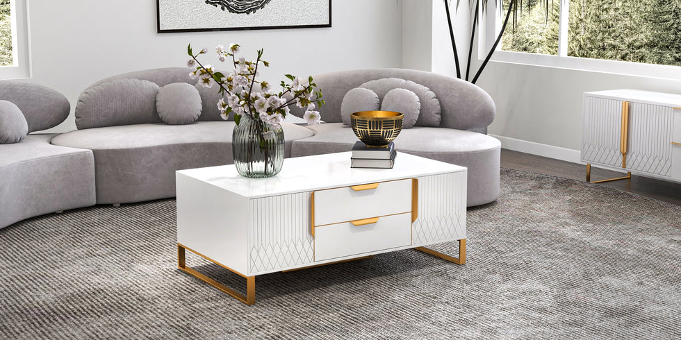 HMR - Curved Sectional Sofa with Ottoman & Pillows