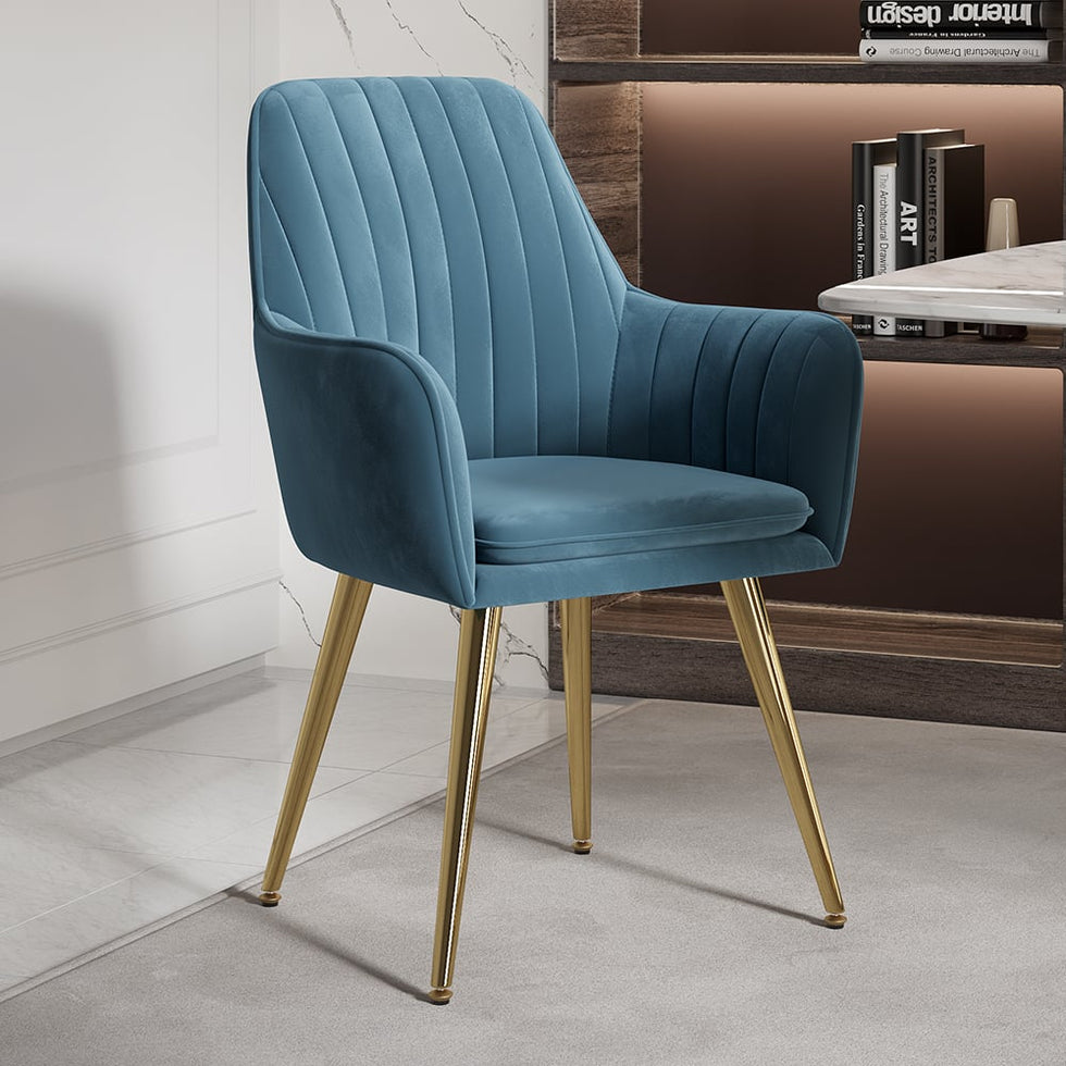 HMR - Modern Dining Chairs with Velvet Upholstery (Set of 2)
