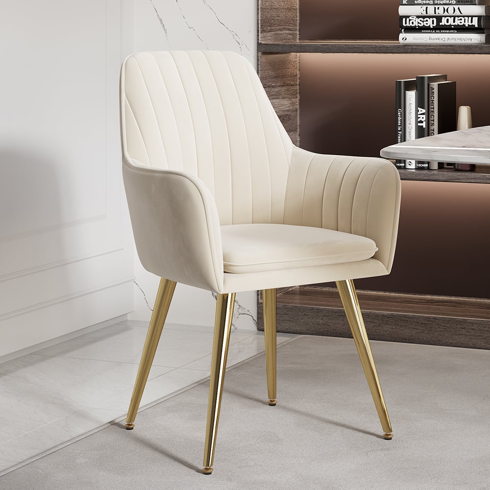HMR - Modern Dining Chairs with Velvet Upholstery (Set of 2)
