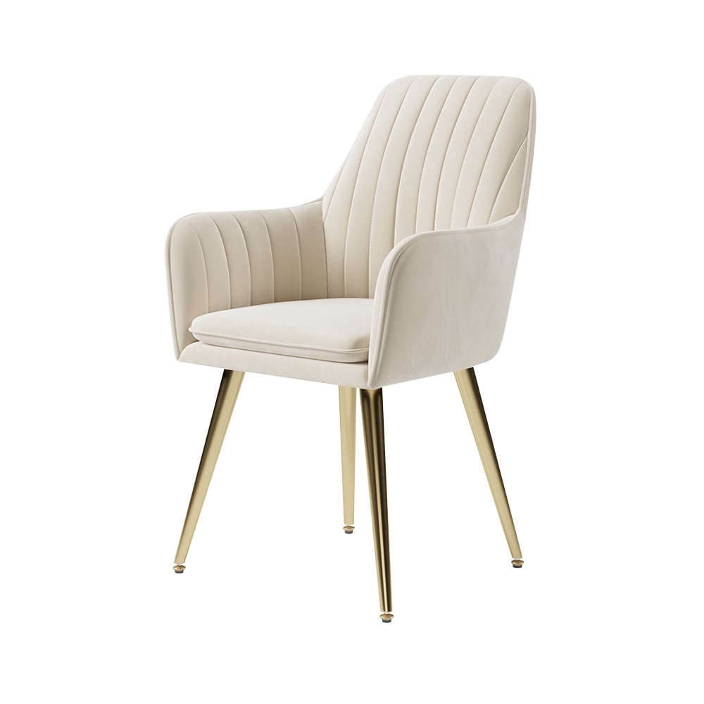 HMR - Modern Dining Chairs with Velvet Upholstery (Set of 2)