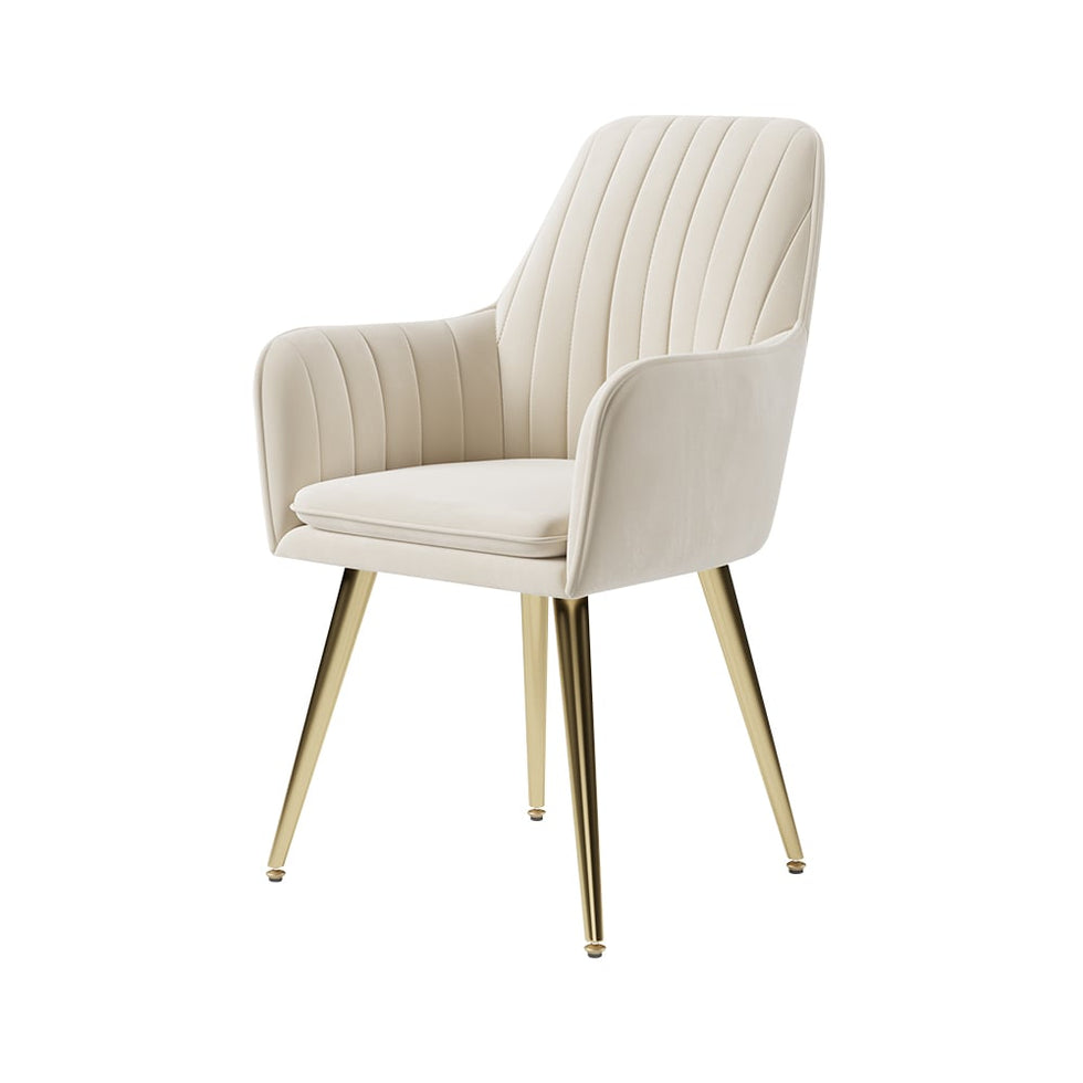 HMR - Modern Dining Chairs with Velvet Upholstery (Set of 2)