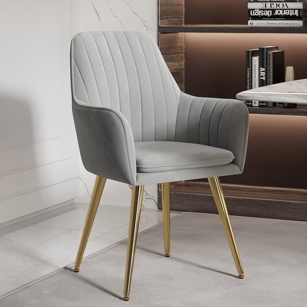 HMR - Modern Dining Chairs with Velvet Upholstery (Set of 2)