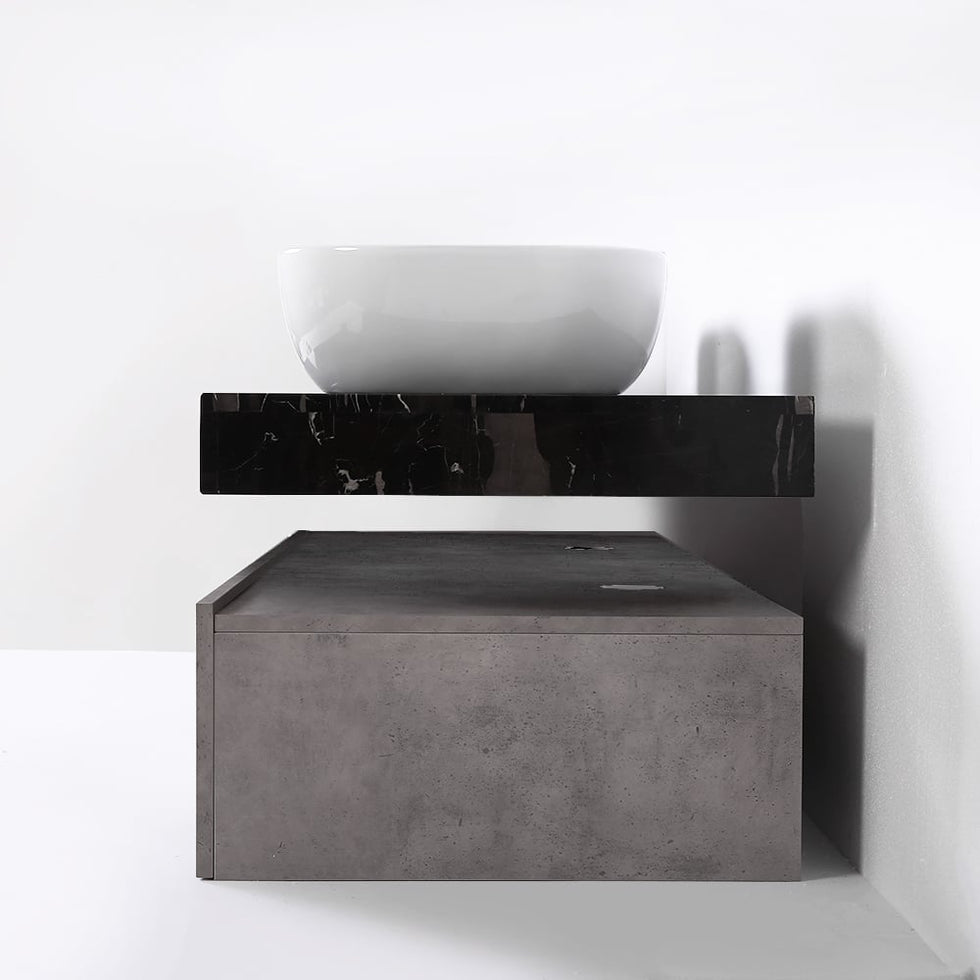 HMR - Modern 60" Floating Bathroom Vanity Set with Double Sinks