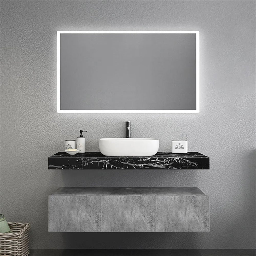 HMR - Modern 60" Floating Bathroom Vanity Set with Double Sinks
