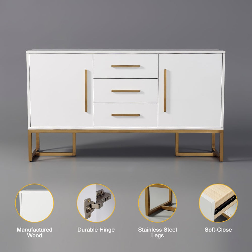 HMR - Stovf Series Modern 59" Sideboard Buffet with Drawers