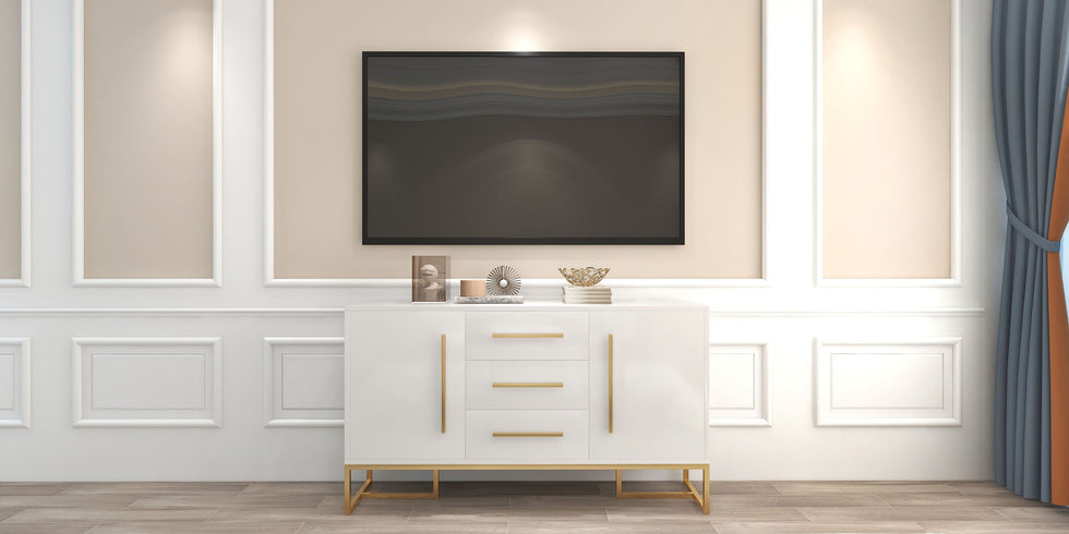 HMR - Stovf Series Modern 59" Sideboard Buffet with Drawers