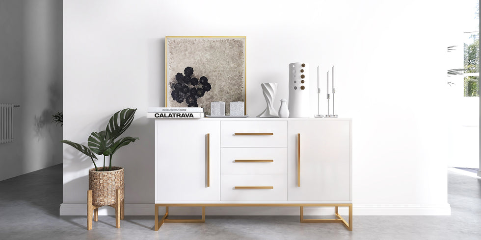 HMR - Stovf Series Modern 59" Sideboard Buffet with Drawers