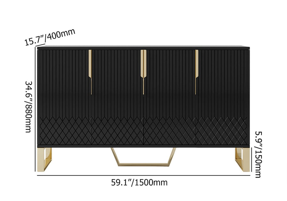 HMR - Aro Series Modern 59.1" Affordable Sideboard with Storage