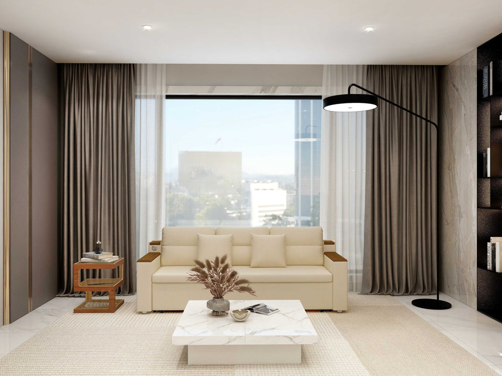 HMR - Modern Glass End Table with 3 Tiers