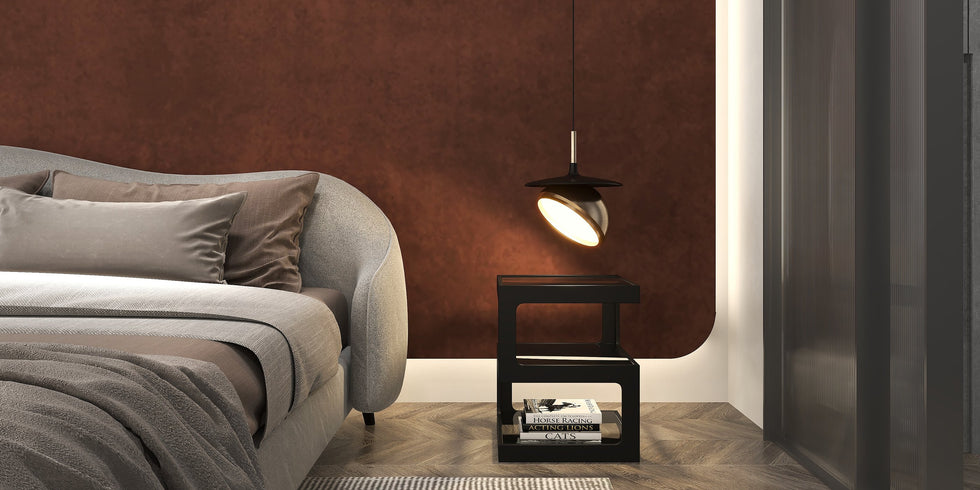 HMR - Modern Glass End Table with 3 Tiers