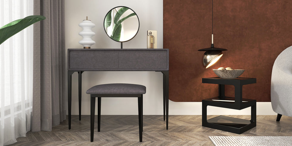HMR - Modern Glass End Table with 3 Tiers