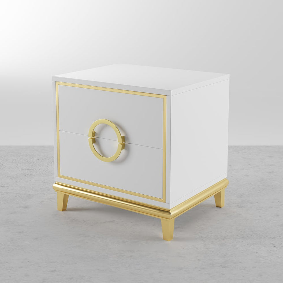 HMR - Tile Modern Nightstand with 2 Drawers