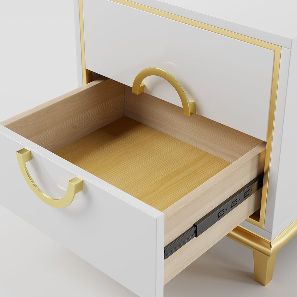 HMR - Tile Modern Nightstand with 2 Drawers