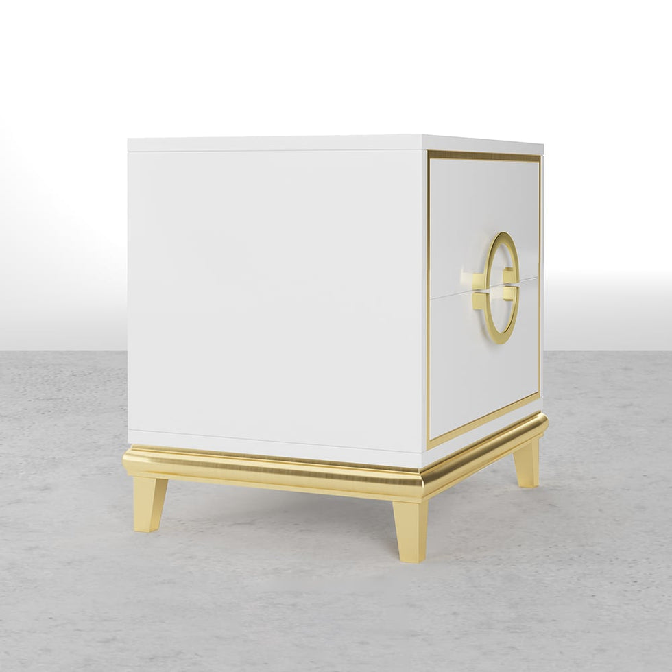 HMR - Tile Modern Nightstand with 2 Drawers