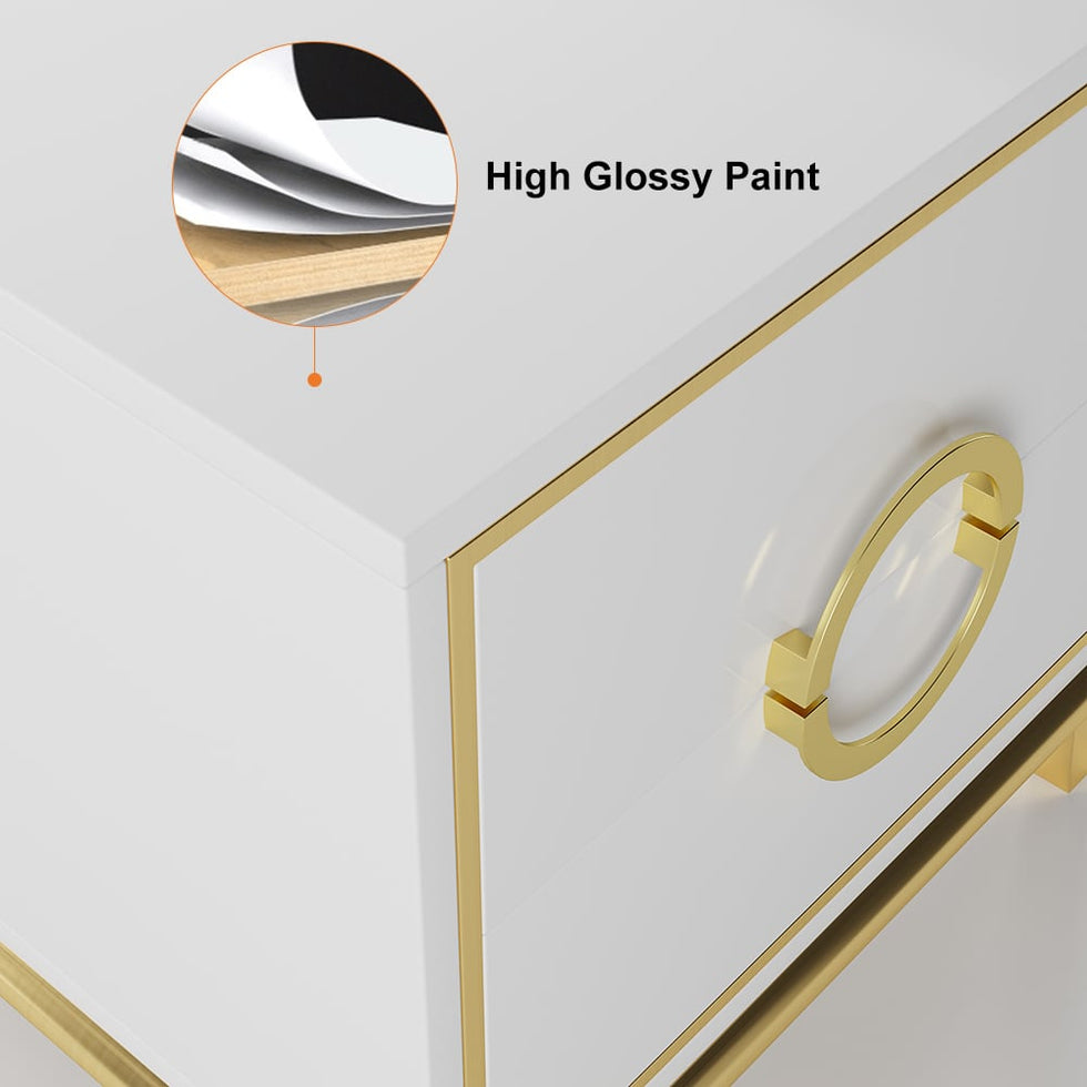 HMR - Tile Modern Nightstand with 2 Drawers