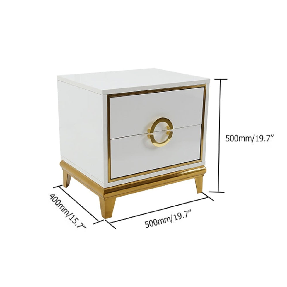 HMR - Tile Modern Nightstand with 2 Drawers
