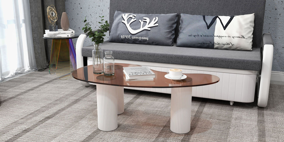 HMR - End and Clear Side and Accent Table Iridescent in 15.7"Dia x 17.7"H