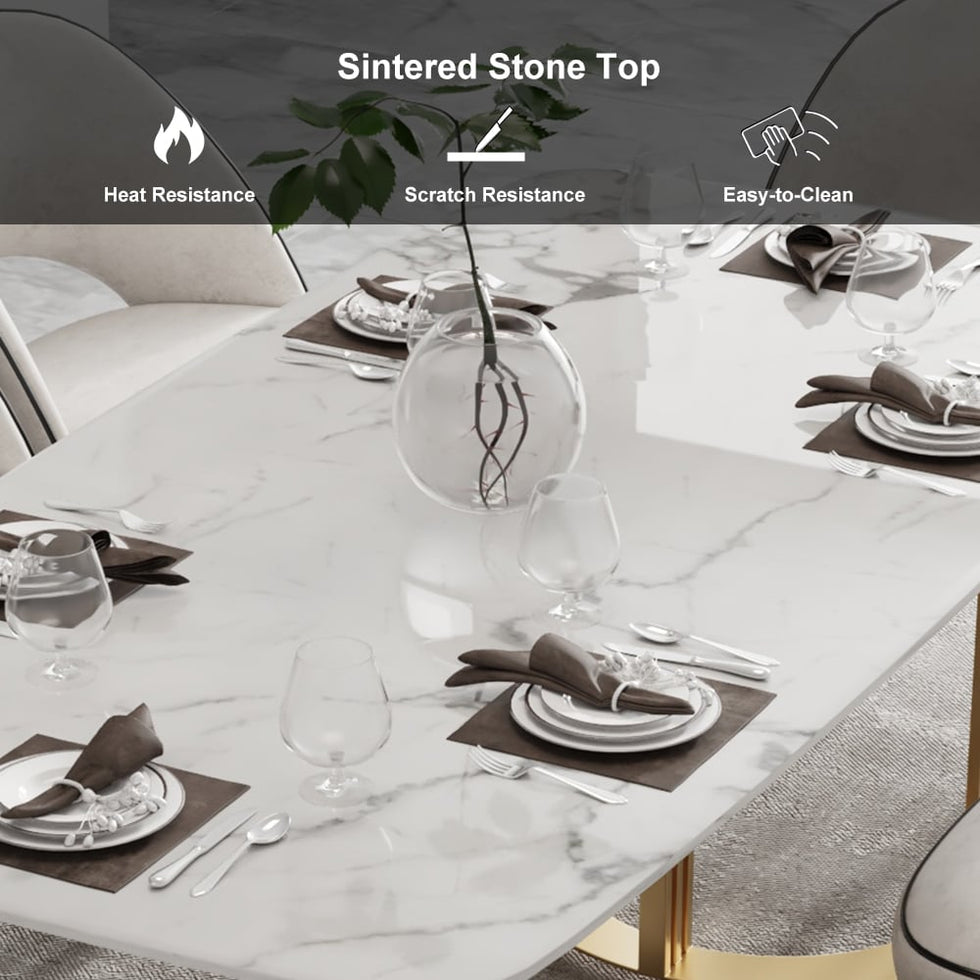 HMR - Modern 63" Rectangle Dining Table for 4-6 People