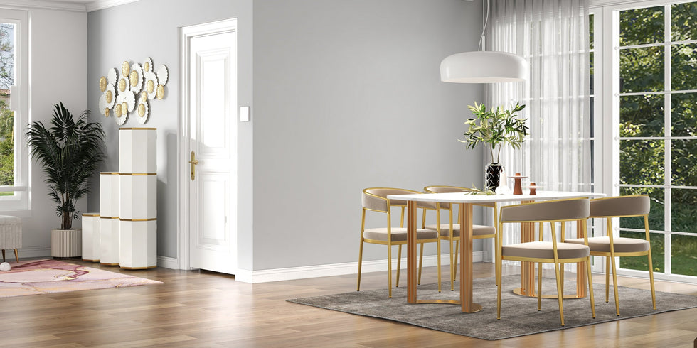 HMR - Modern 63" Rectangle Dining Table for 4-6 People