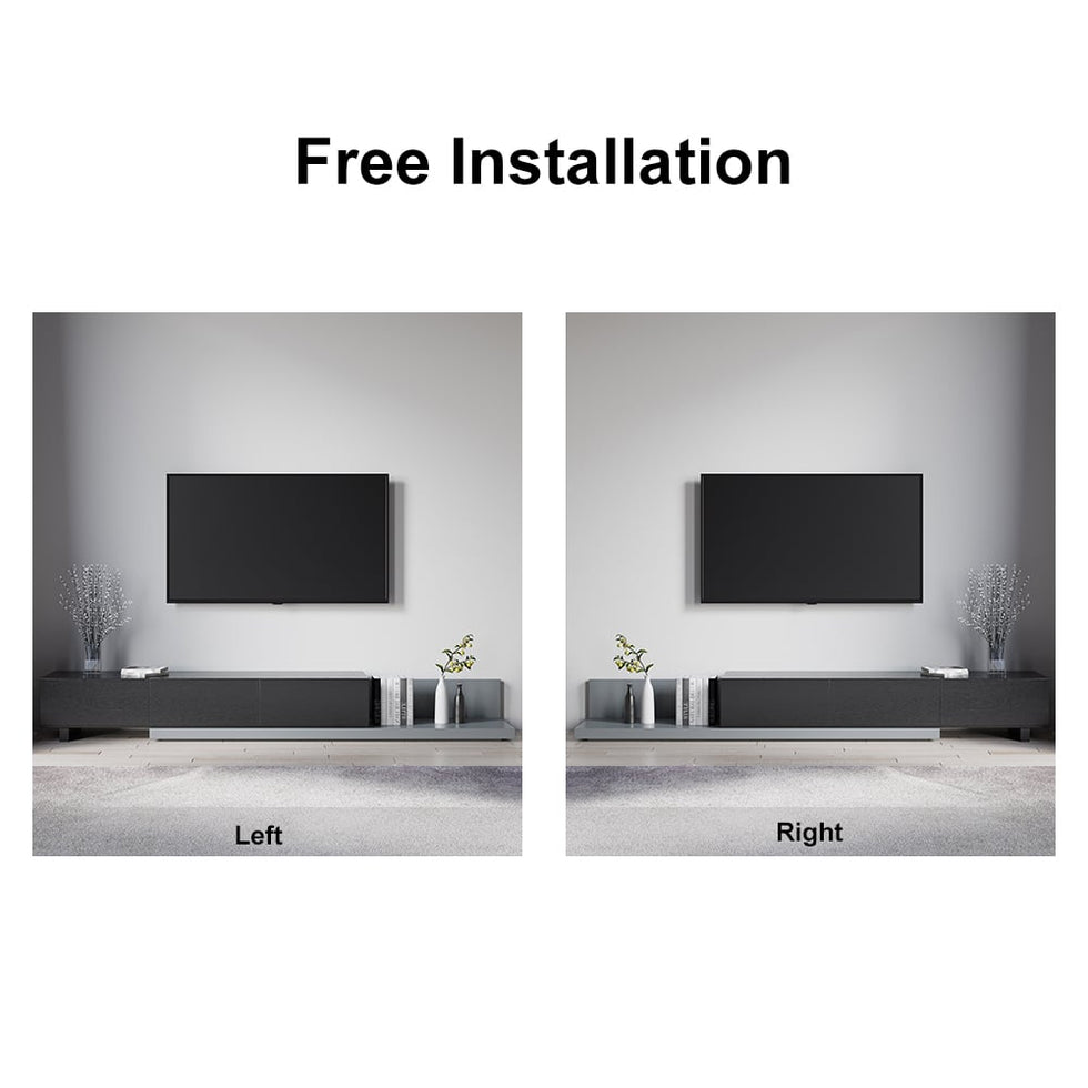 HMR - Crator Kayla Extendable TV Stand Media Console with 3-Drawer in Black and Gray